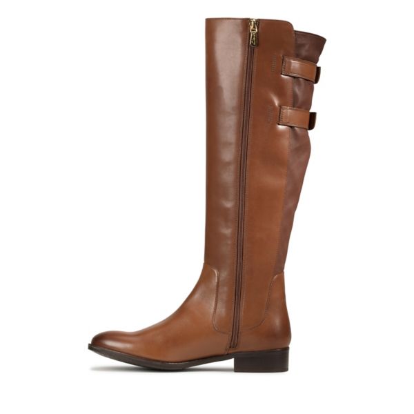 Clarks Womens Netley Ride Knee High Boots Brown | UK-3405261